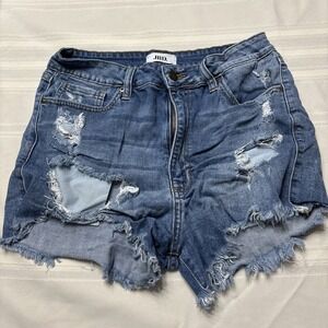 JBD Women's large distressed denim cutoff shorts